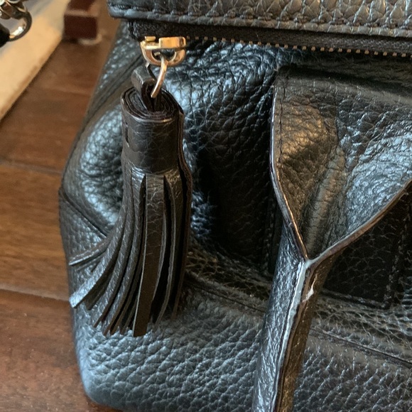 Kate Spade ♠️ Black Pebble Leather Satchel with Shoulder Strap - Picture 4 of 12